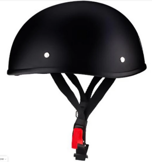 DOT Open Motorcycle Helmet - Matte Flat Black