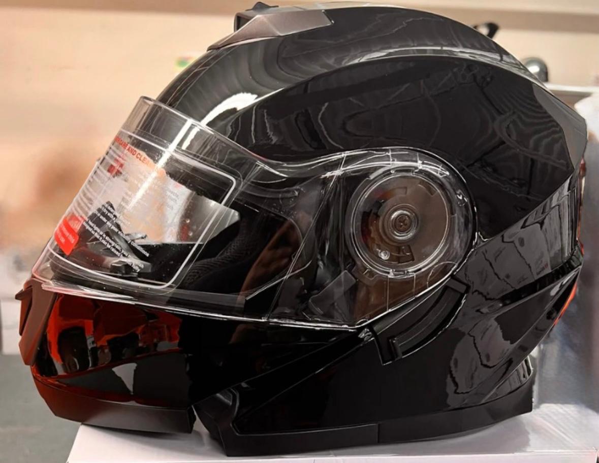 BFR Shiny Modular Motorcycle Helmet – Shiny Black