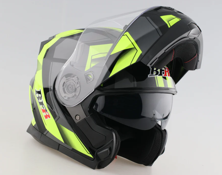 BFR Modular Motorcycle Helmet – Lime Green