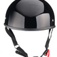 BFR Skull Cap Chopper Half Motorcycle Helmet Gloss Black DOT